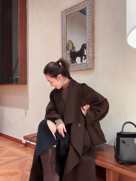 PIANAI冷小姐# 挡风领双面羊毛大衣 商品图1