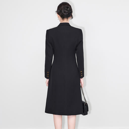 「高货wl」全新升级【铂金会员358/天猫479/差价121】(00802)洛诗琳新款通勤西装连衣裙2025秋冬气质OL风V领连衣裙女 商品图1