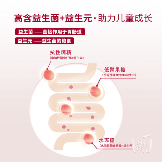 【昀蓉时光 · 单盒 ·600亿益生菌 】（西瓜味） 优选16株国内菌株 · 14株专利菌 ·功效更全面 · 助力儿童成长 · 调节肠胃·缓解情绪 （10条/盒） 商品图4