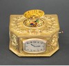 独角鹿西洋古董 20世纪中期德国著名工坊Karl Griesbaum出品花叶主题铜鎏金精雕装饰钟表鸣鸟音乐盒 商品缩略图2