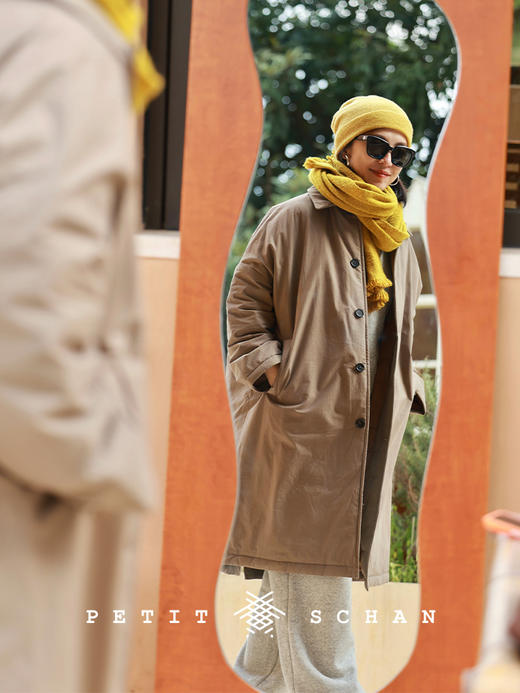 PETIT SCHAN小闪 CLO#936 Throw Blanket 小被毯 进口近江晒纯棉95白鹅绒中长款羽绒服 商品图2