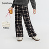 巴拉巴拉balaOne童装女童加绒直筒儿童裤子2025冬装新款复古格纹 商品缩略图0
