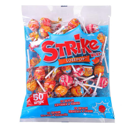 strike苹果草莓香蕉樱桃冰激凌味棒棒糖565g 商品图0