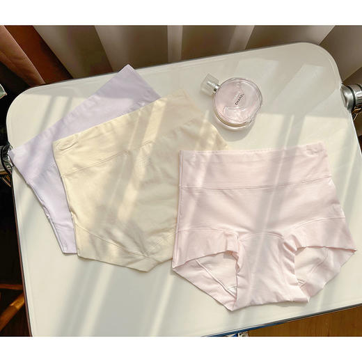 官网259！三条装100S长绒棉无痕高腰女士三角裤舒适透气加长底裆全包臀内裤 商品图5