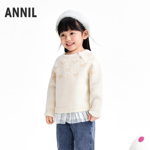 【实体店同款】女童圆领毛衫冬季新款安奈儿童装XG544006 商品图0