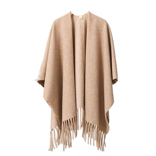 CC 314慵懒风流苏披肩斗篷宽松搭针织开衫外套 商品图4