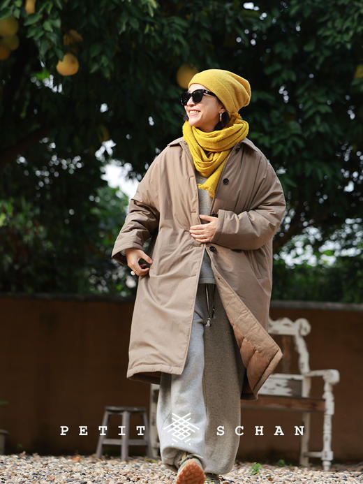 PETIT SCHAN小闪 CLO#936 Throw Blanket 小被毯 进口近江晒纯棉95白鹅绒中长款羽绒服 商品图0