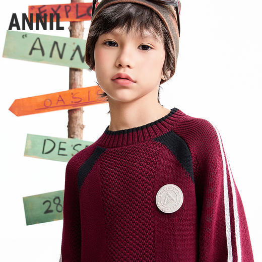 【实体店同款】男童圆领棉线衫冬季新款安奈儿童装AB544031 商品图2