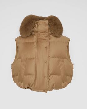 Yves Salomon - VEST MADE WITH LORO PIANA FLANNEL FABRIC/FOX - MACADAMIA - 女装 - 背心 - 夏威夷果棕