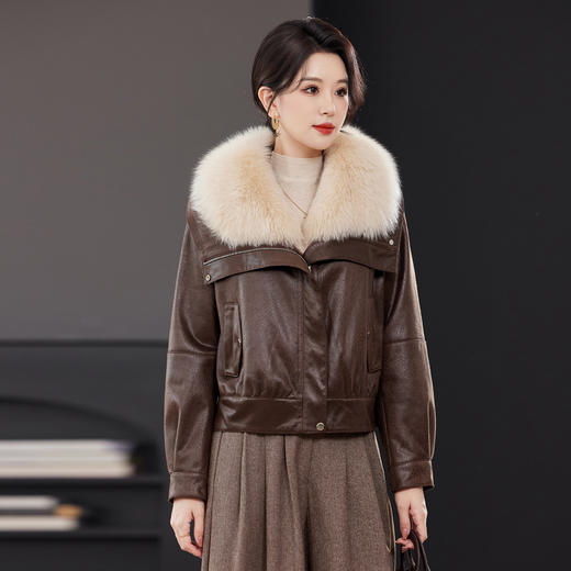 TC 23603狐狸毛领皮草海军小个子外套兔毛内胆 商品图2