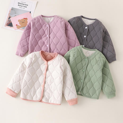 【现货39/件】【蚕丝羊毛加厚棉袄校服神器】儿童保暖上衣秋冬三层夹棉内穿外套 商品图3