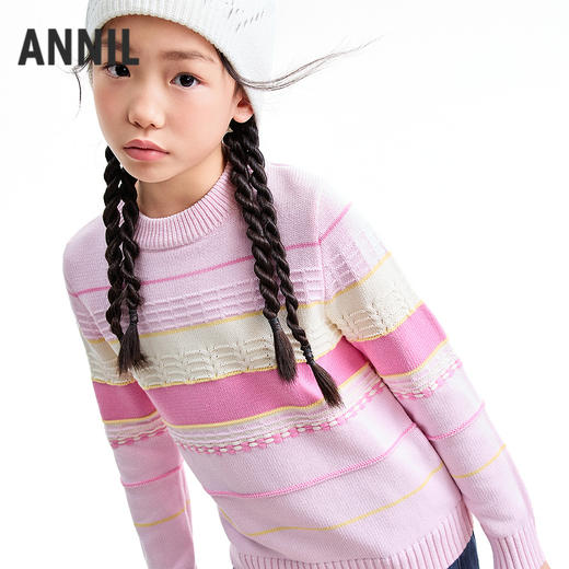 【实体店同款】女童长袖针织衫冬季新款安奈儿童装AG544054 商品图1
