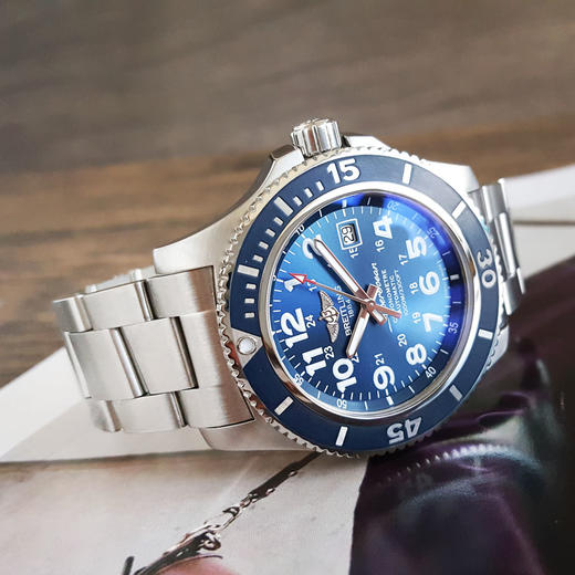 【95新】BREITLING 百年灵A17392D8/C910天文台认证自动机械机芯日期显示超级海洋系列44MM（男款）191025NJS19 商品图5