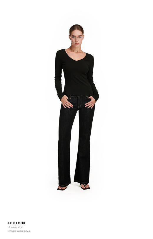 FDR官方店 微喇低腰牛仔裤女秋季美式辣妹直筒喇叭休闲长裤子 商品图0