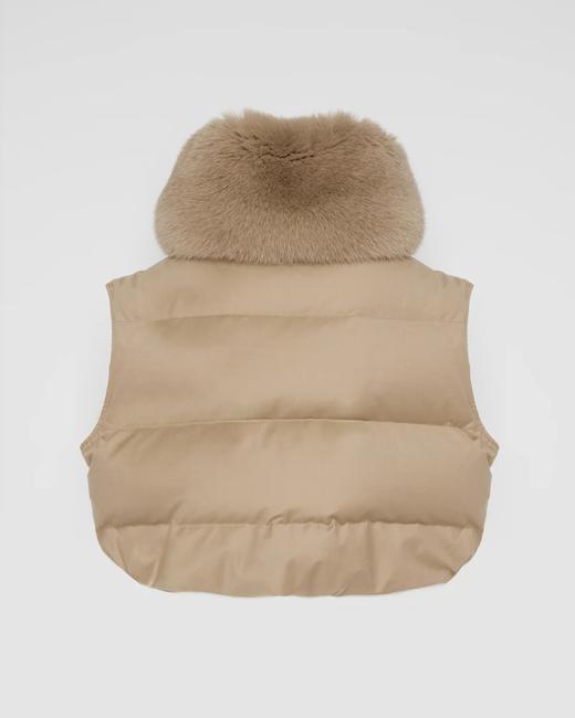Yves Salomon - VEST MADE WITH LORO PIANA FLANNEL FABRIC/FOX - DUNE - 女装 - 背心 - 沙色 商品图1