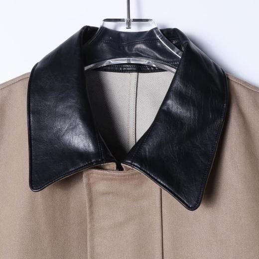 2176SDSA男士秋冬新款痞帅男装极简风拼皮拉链夹克外套百搭港风时尚 商品图1