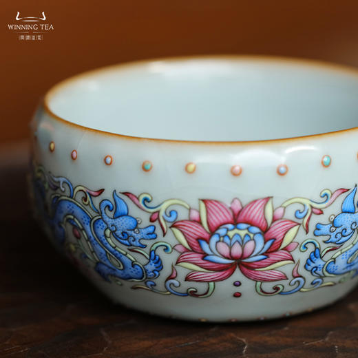 问鼎汝瓷天青壬寅战鼓杯（珐琅彩富贵螭龙） 商品图3