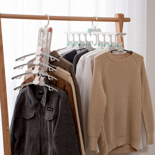 【茶花】多功能可拆卸折叠衣架 商品图9