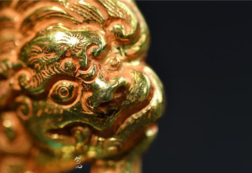 尼泊尔水银鎏金狮子松石胸针吊坠两用 商品图3