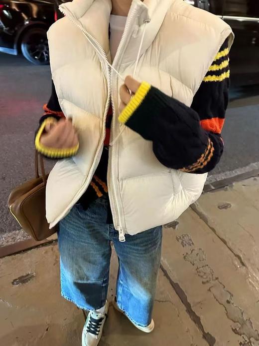 【YW】无忧购秋冬新款50绒泡芙白鸭绒羽绒服女短款立领马甲33（截单后3-5天发货） 商品图5