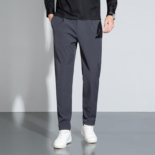 罗蒙秋冬微弹休闲裤男士宽松版型不勒肚可穿腰带修饰腿型显腿长长裤子 商品图1