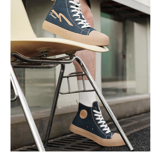 前进 绣花贴标高帮帆布鞋-L 商品图2