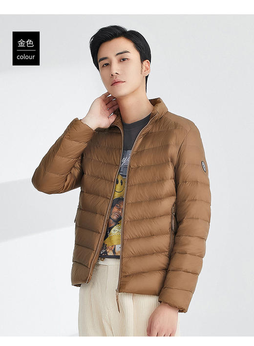 heure+22 轻薄羽绒服男新款90白鸭绒立领时尚轻便保暖男装短款秋冬薄外套6274134 商品图0