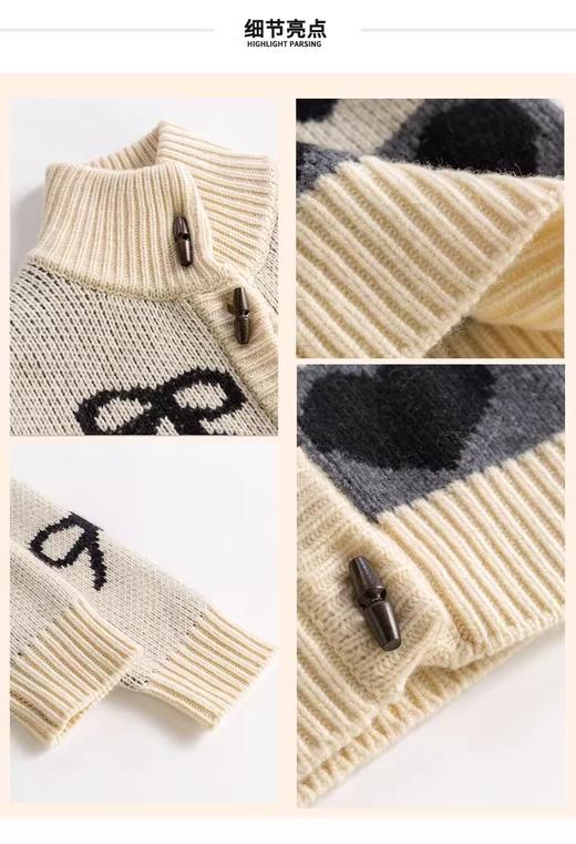 【门店同款】ENJOY冬季蝴蝶结小猫牛角扣针织外套 159873591 商品图7