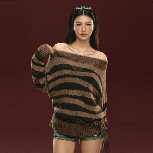 Ariseism 美式复古格子毛衣开衫短裙两件套女秋冬新款套装 商品图2