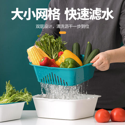 【茶花】时尚沥水篮六件套-颜色随机 商品图2