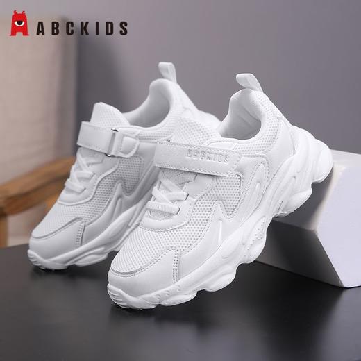 Abckids女童小白鞋新款儿童运动鞋网面透气校园男童跑鞋27-38 商品图4
