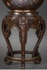 独角鹿西洋古董 1880年代日本明治时期出品莲花牡丹主题石雕装饰镀金银瑞龙顶盖及狮首四足底座赤铜香炉 商品缩略图5