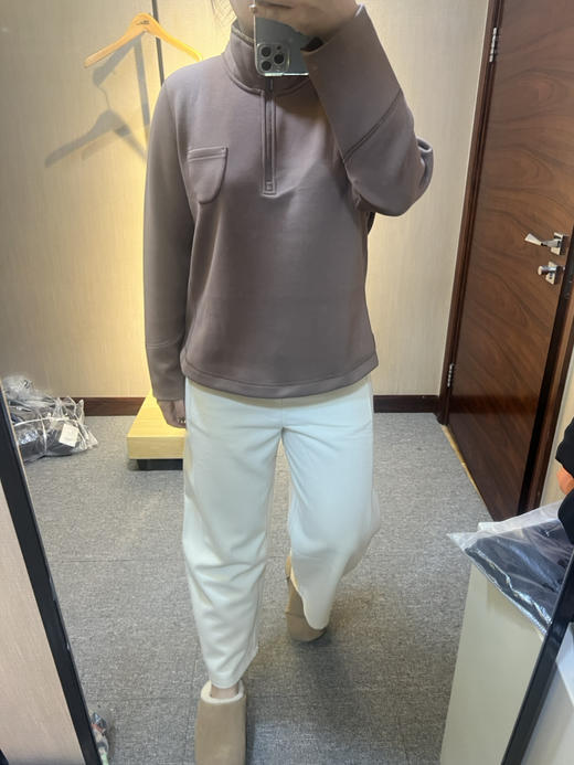 水淼2025冬新款呢料休闲知性松紧腰加厚呢料休闲裤1656 商品图1