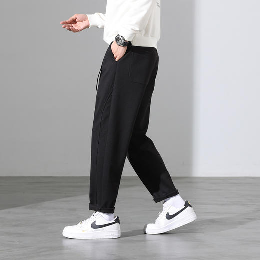 罗蒙秋冬休闲裤男士麦登尔毛呢小锥裤微工装设计可调节卡扣式腰带时尚长裤子 商品图4