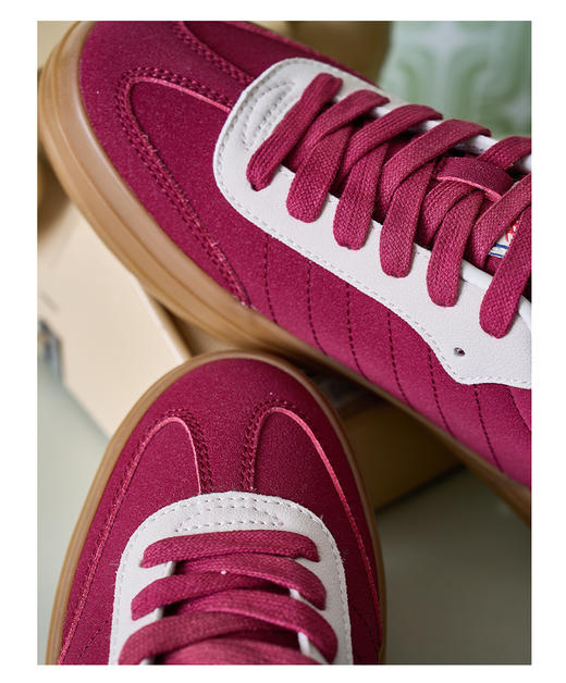 前进 悠-经典胶底德训鞋（酒红）-L 商品图3