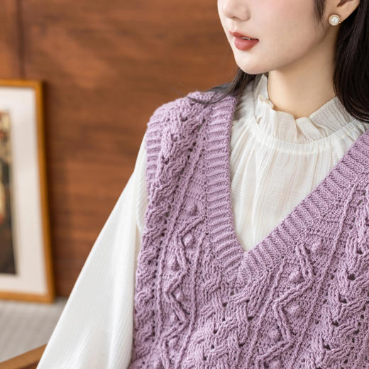 苏苏姐家胡桃羊毛背心手工diy钩针编织羊毛线毛线团衣服材料包 商品图4