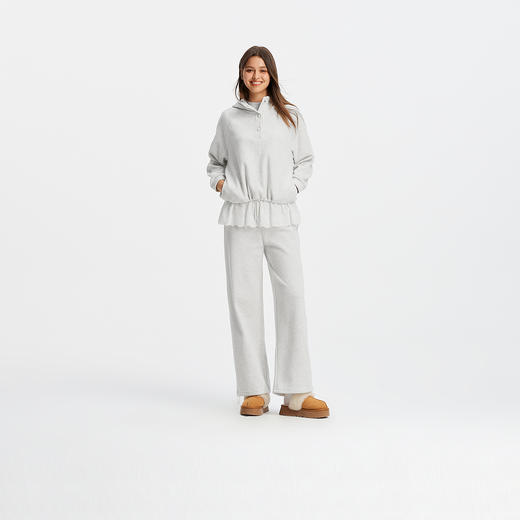 商场同款|森马套装女冬季抓绒卫衣屁帘卫裤2025新款运动风两件套 商品图2