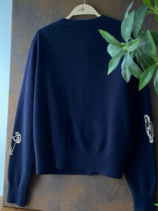 100%羊毛童真动物提花趣味刺绣开衫，现货 商品图4