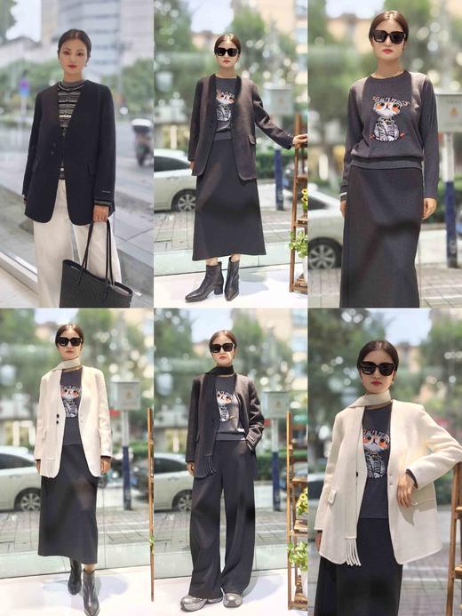 58N530新款围巾V领羊绒大衣外套 商品图3