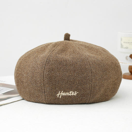 【不挑脸型❗️刺绣贝雷帽】韩版甜美百搭，优质面料，版型立体有型，精致刺绣，贝雷帽女秋冬户外休闲画家帽大头围显脸小八角帽QQ 商品图7