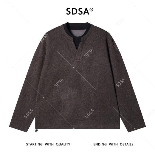 SDSA男士秋冬新款痞帅男装韩版撞色拼接圆领卫衣下摆松紧设计百搭 商品图1
