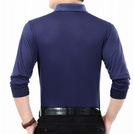 春秋男式长袖t恤男长袖爸爸装夏季中老年体恤男士打底衫地摊汗衫老人上衣服 商品图3