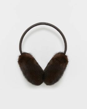 Yves Salomon - EARWARMER MINK AND LEATHER - MAHOGANY - 女装 - 配件 - 桃花心木棕