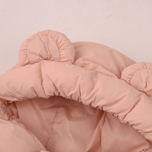 棉果果冬季新品女童涤丝纺羽绒保暖加厚粉色小熊短款羽绒服M422102925601 商品图2