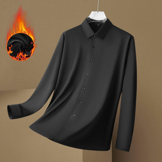 【超大码】【加绒】【DM】大依优型大码男士加绒长袖衬衫加肥加大胖子宽松商务休闲长袖衬衣免烫 商品图4