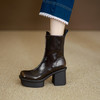 【预售5天】厚底增高马丁靴，英伦风真皮高跟时装靴ZMXY&ZM5189-1 商品缩略图1