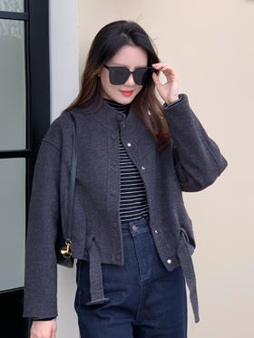 【百图lulu定制】【恒温羊毛外套】两穿 立领翻领 羊毛  软糯 温暖 显高 夹克 呢子外套