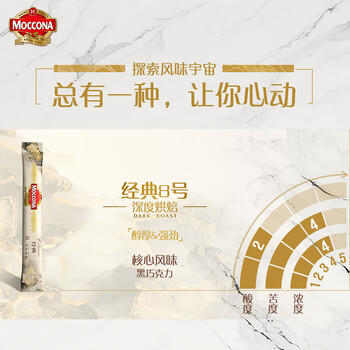 摩可纳（Moccona）经典8号冻干速溶黑咖啡1.8g*30条 深度烘焙 进口拿铁美式冷萃0糖 /水饮冲调 /咖啡 /冻干咖啡 商品图1