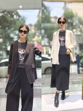 58N530新款围巾V领羊绒大衣外套