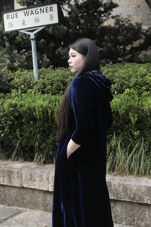 现货，今天发货【丝绒蓝宝石 鱼尾连衣裙】正码正拍！【模特身高168，体重150，穿2码参考】比一般丝绒裙耗料多好几米，重工法式高级感，丝绒长裙，气质连衣裙秋冬新款 商品图6